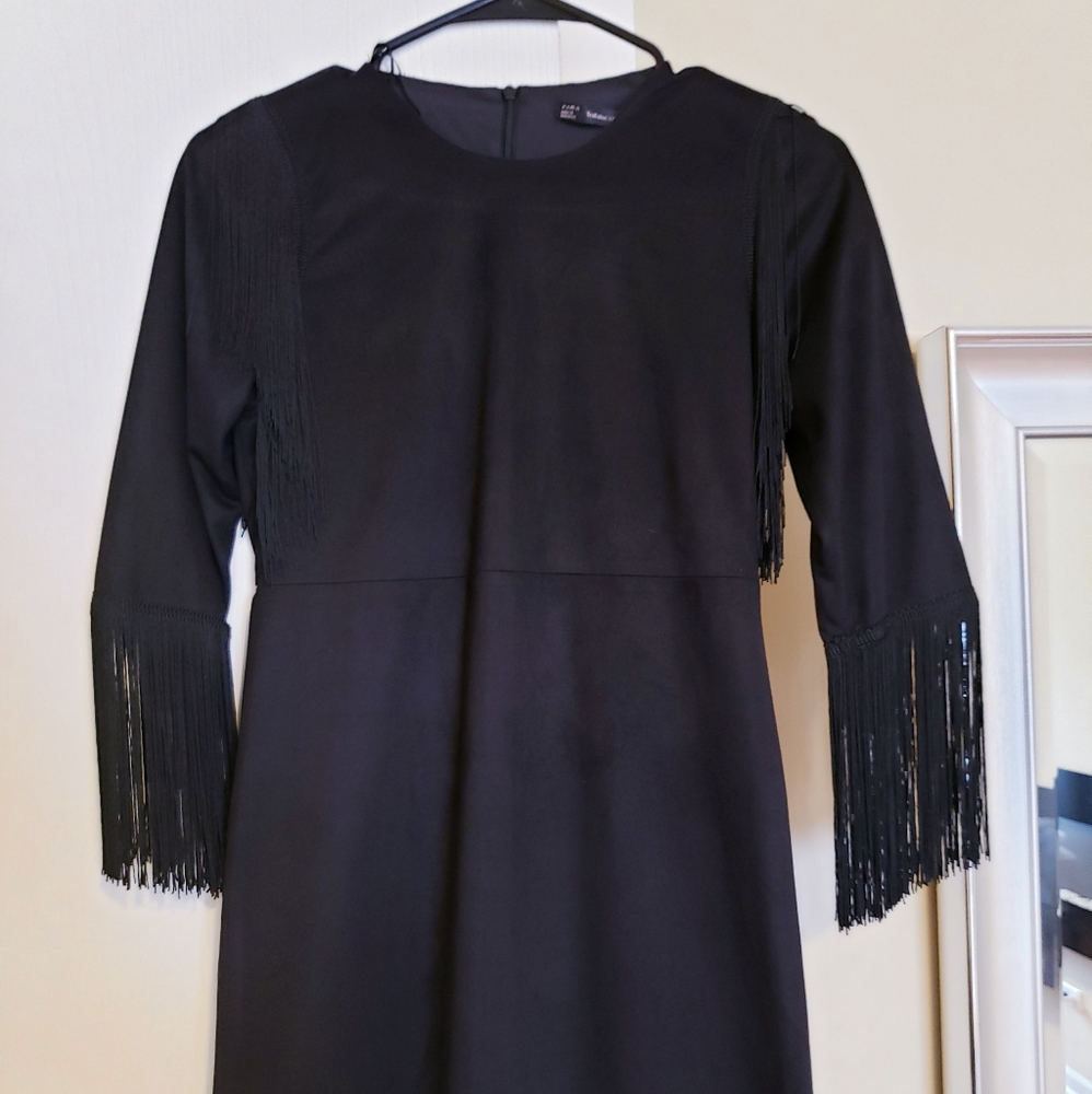 Black zara velvet dress